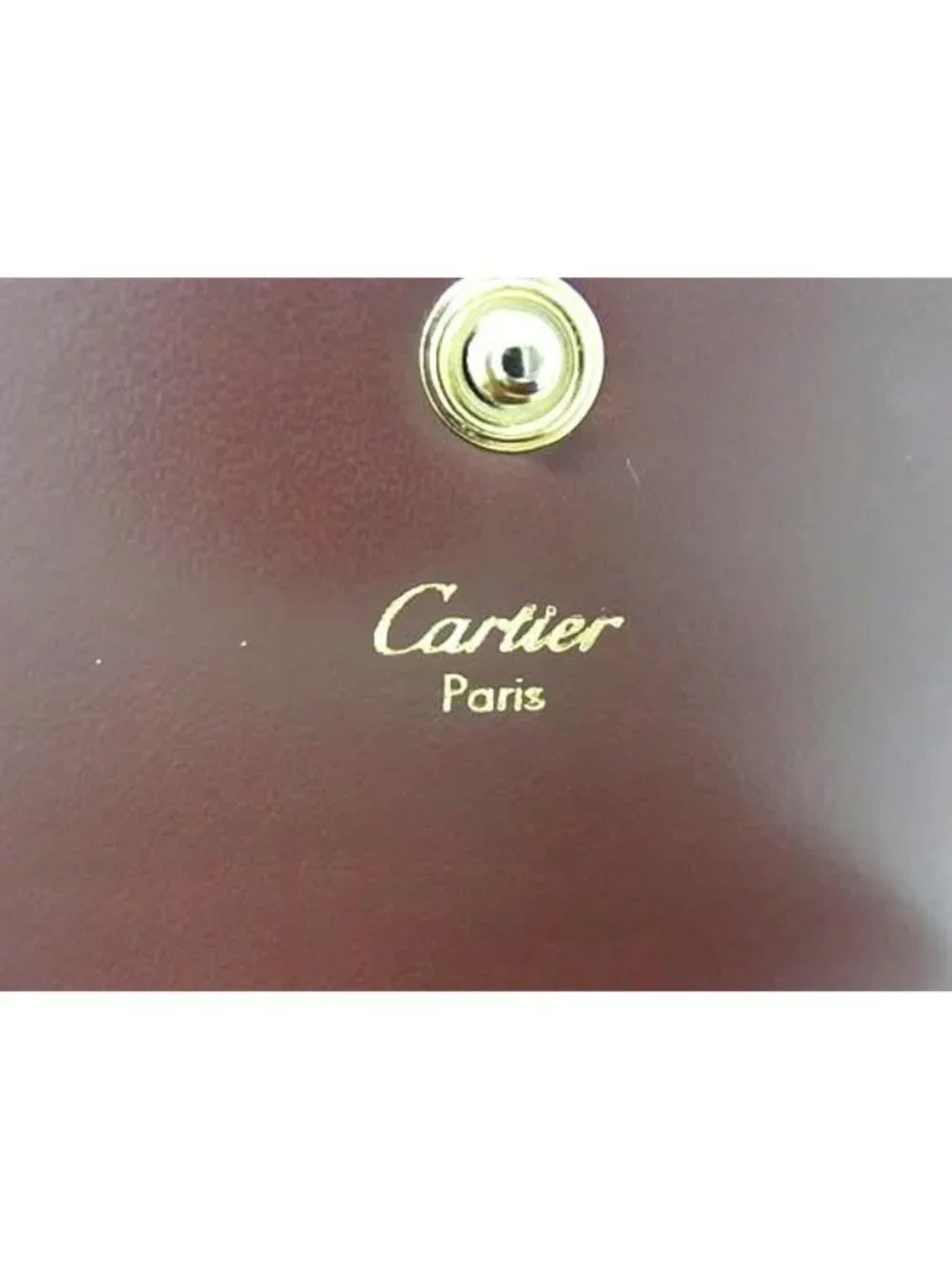Cartier Leather Must Line Coin Case Purse Bordeaux